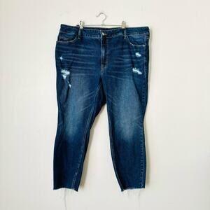 Old Navy stretchy dark wash high rise rockstar super skinny plus size woman’s 22